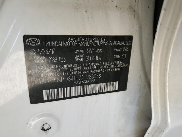 5NPD84LF7JH288038 Hyundai ELANTRA SEL