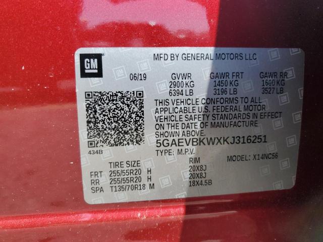 5GAEVBKWXKJ316251 Buick Enclave Premium