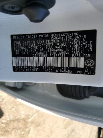 2T1BURHE1FC462731 Toyota COROLLA L