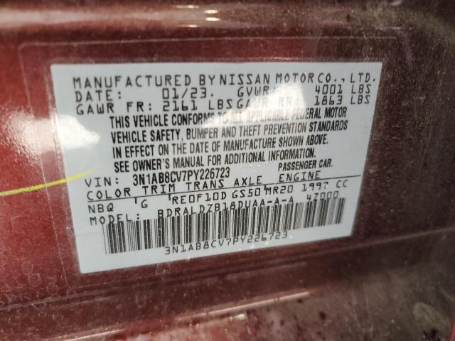 3N1AB8CV7PY226723 Nissan SENTRA SV