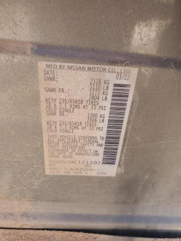 5N1AZ2AJXNC121102 Nissan MURANO S