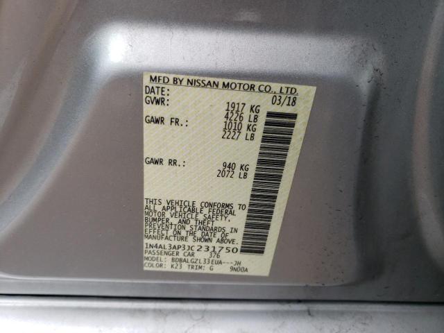 1N4AL3AP3JC231750 Nissan ALTIMA 2.5