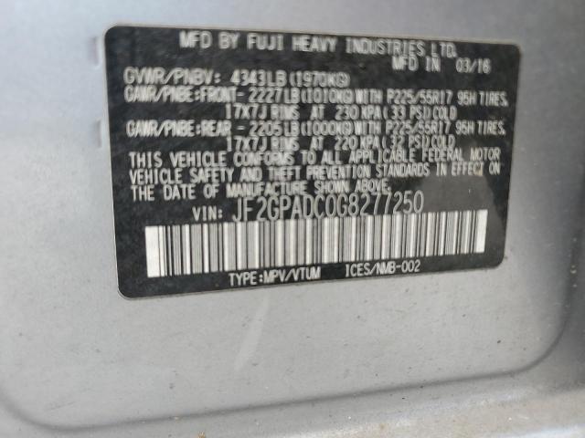 JF2GPADC0G8277250 Subaru Crosstrek Premium