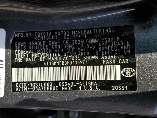 4T1BK1EB0FU139271 Toyota AVALON XLE