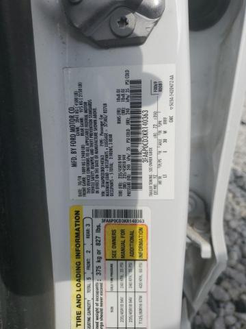 3FA6P0CD3KR140363 Ford FUSION SEL