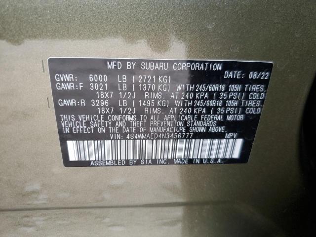 4S4WMAED4N3456777 Subaru Ascent Premium