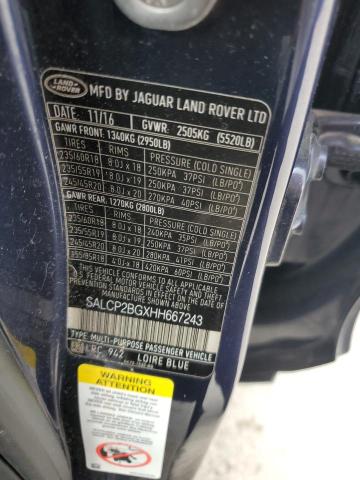 SALCP2BGXHH667243 Land Rover Discovery Sport Se