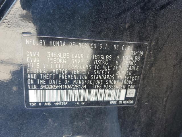 3HGGK5H41KM728134 Honda FIT LX
