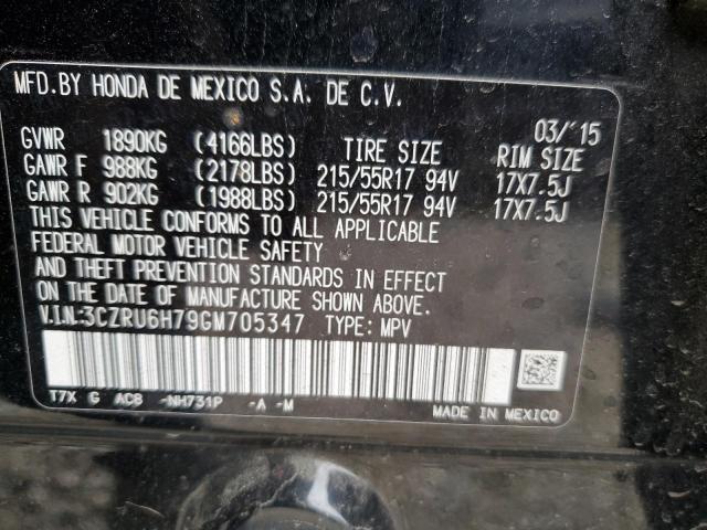 3CZRU6H79GM705347 Honda Hr-v Exl