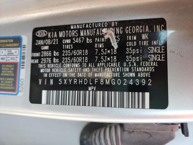 5XYRHDLF8MG024392 KIA SORENTO EX
