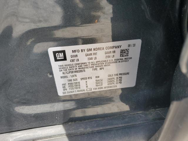 KL7CJPSB1MB326575 Chevrolet TRAX 1LT