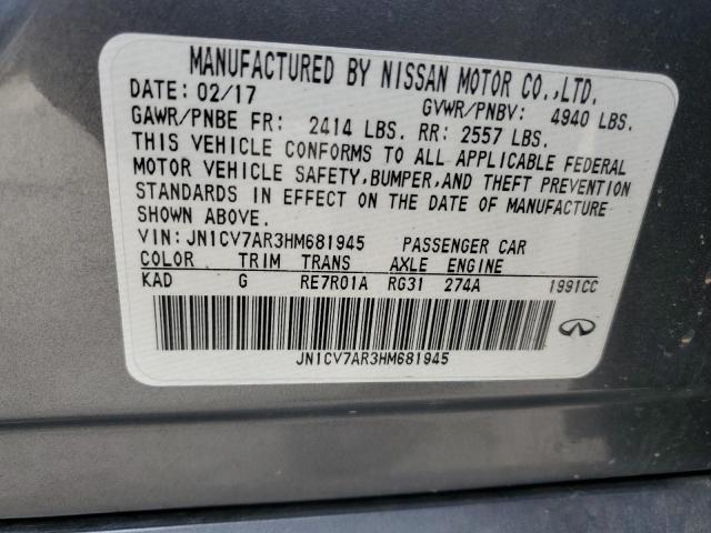 JN1CV7AR3HM681945 Infiniti Q50 BASE
