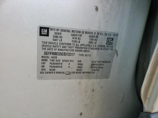 3GYFNBE35GS572317 Cadillac Srx Luxury Collection