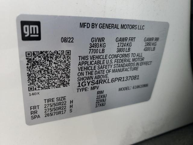 1GYS4RKL6PR137081 Cadillac Escalade Esv Sport Platinum