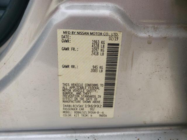 1N4BL4CV5KC196992 Nissan ALTIMA SR