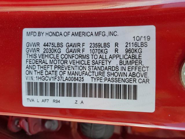1HGCV1F37LA008425 Honda Accord Sport
