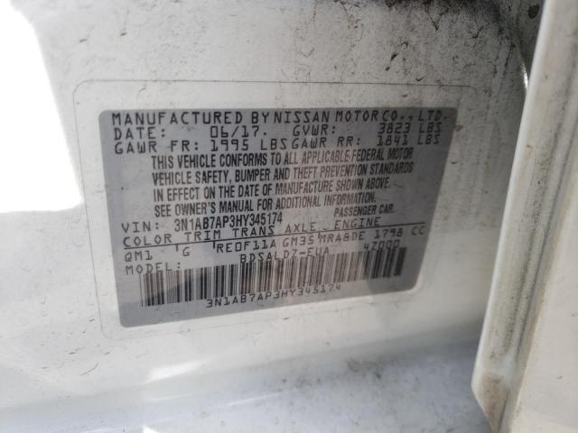 3N1AB7AP3HY345174 Nissan SENTRA S