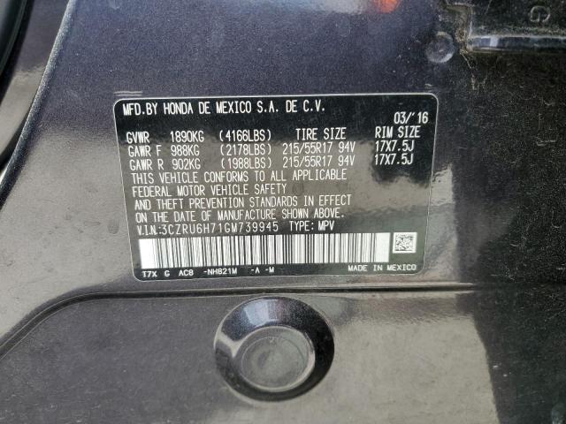 3CZRU6H71GM739945 Honda Hr-v Exl