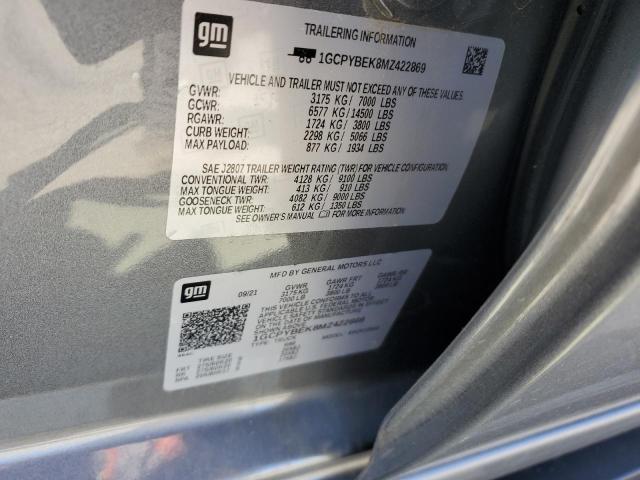 1GCPYBEK8MZ422869 Chevrolet Silverado K1500 Custom