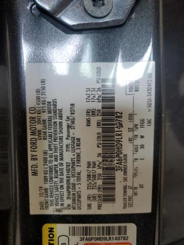 3FA6P0HD9LR140782 Ford FUSION SE