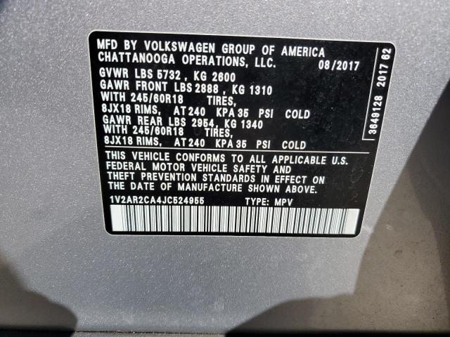 1V2AR2CA4JC524955 Volkswagen Atlas S
