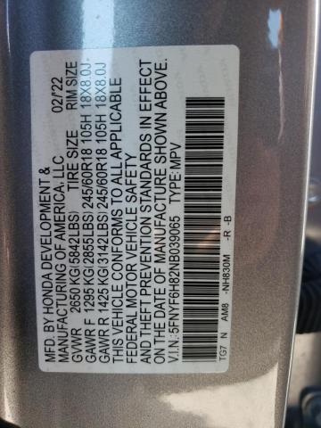 5FNYF6H82NB039065 Honda Pilot Trailsport