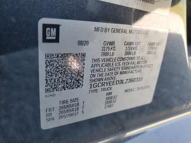 1GCRYEED3LZ360310 Chevrolet Silverado K1500 Rst