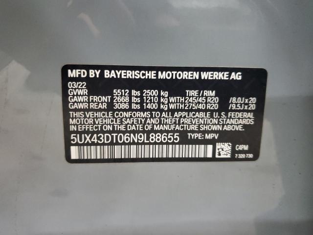 5UX43DT06N9L88655 BMW X4 M40i