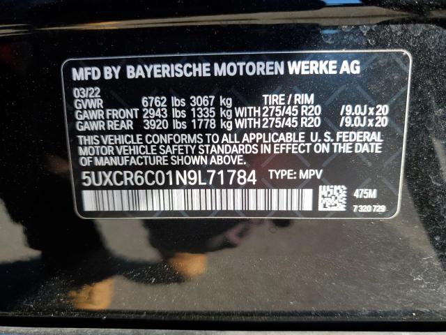 5UXCR6C01N9L71784 BMW X5 Xdrive40i