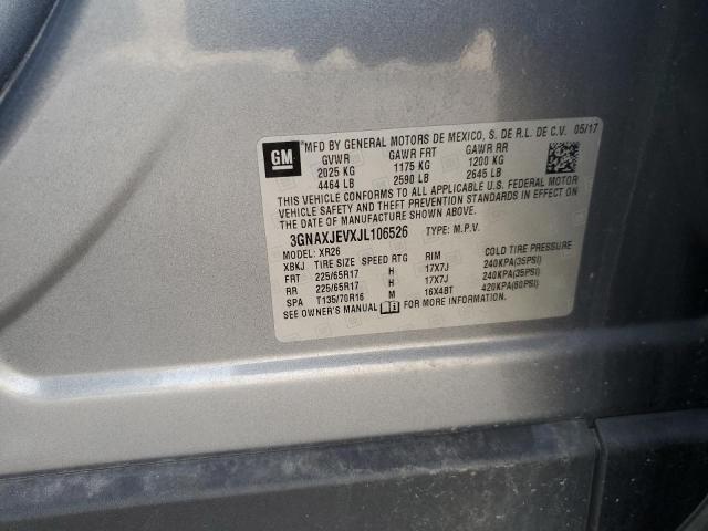 3GNAXJEVXJL106526 Chevrolet EQUINOX LT