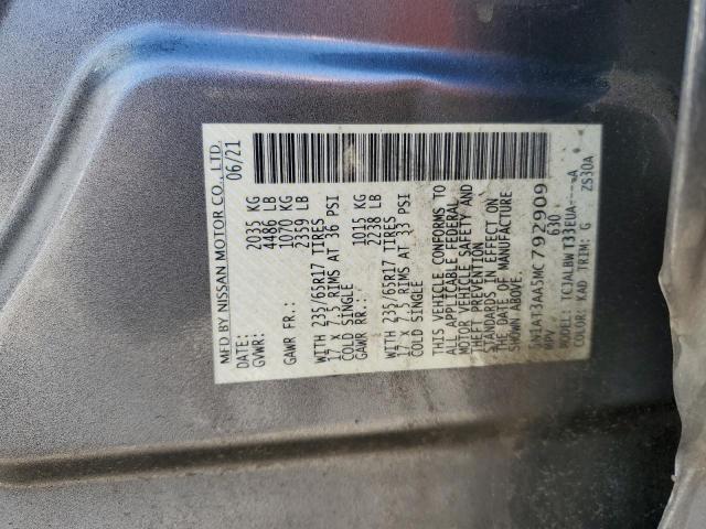 5N1AT3AA5MC792909 Nissan ROGUE S