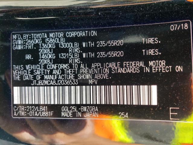 JTJBZMCA8J2036533 Lexus Rx 350 Base