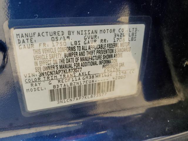 3N1CN7AP7KL873577 Nissan VERSA S