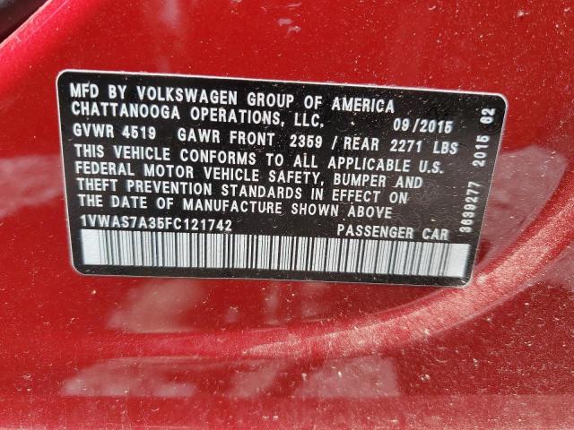 1VWAS7A35FC121742 Volkswagen PASSAT S