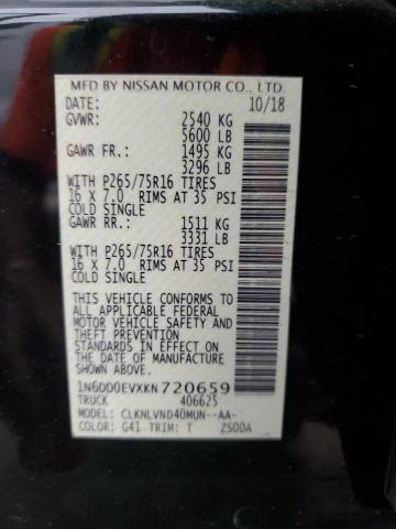 1N6DD0EVXKN720659 Nissan Frontier Sv