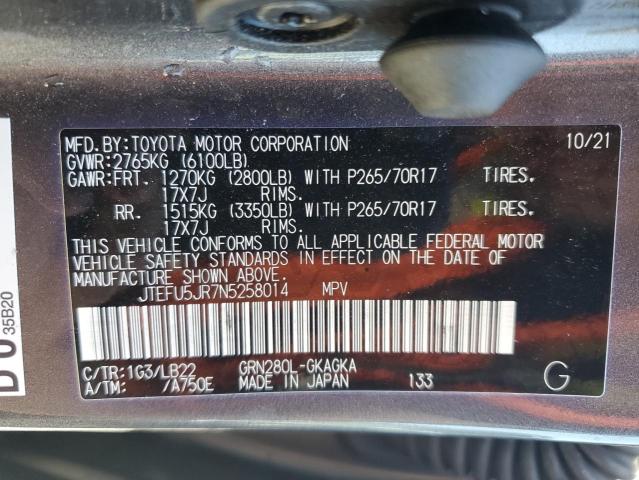 JTEFU5JR7N5258014 Toyota 4RUNNER SR5