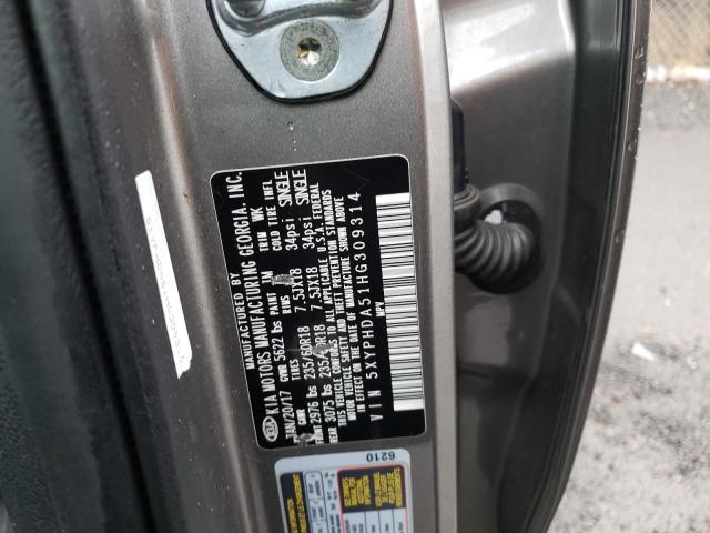 5XYPHDA51HG309314 KIA SORENTO EX