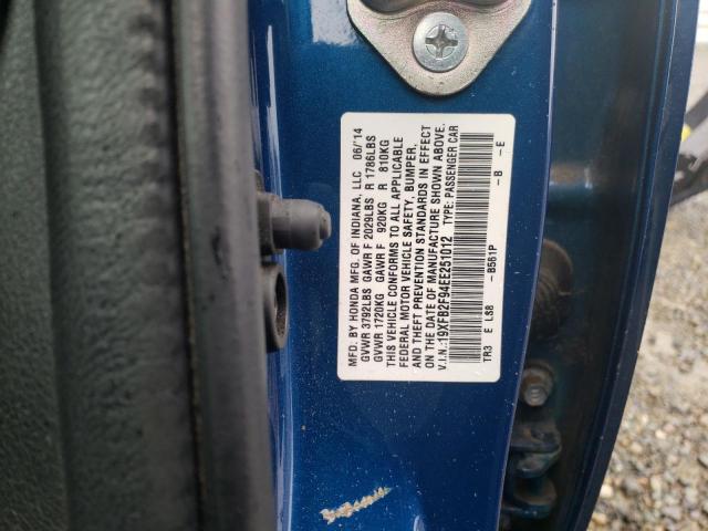 19XFB2F94EE251012 Honda CIVIC EXL
