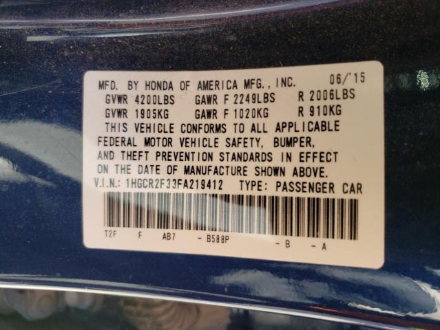 1HGCR2F33FA219412 Honda ACCORD LX