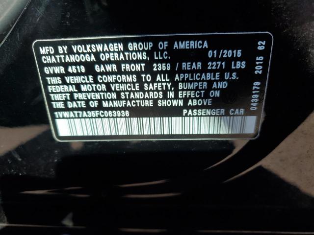 1VWAT7A35FC063936 Volkswagen PASSAT S