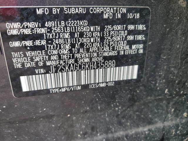 JF2SKAGC6KH435880 Subaru Forester Premium