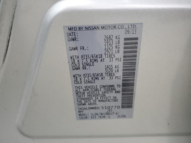 5N1AL0MM8EC510770 Infiniti QX60