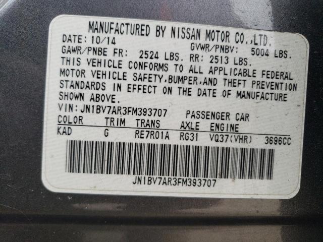 JN1BV7AR3FM393707 Infiniti Q50 BASE
