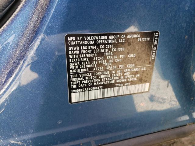 1V2DR2CA8KC566477 Volkswagen ATLAS SE