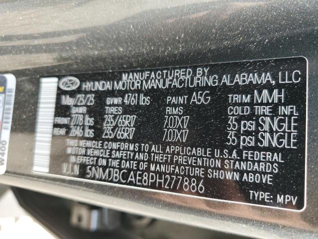 5NMJBCAE8PH277886 Hyundai TUCSON SEL