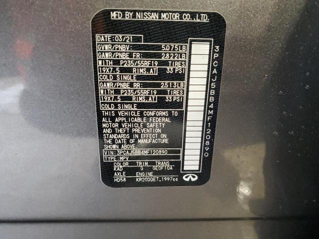 3PCAJ5BB4MF120890 Infiniti Qx50 Luxe
