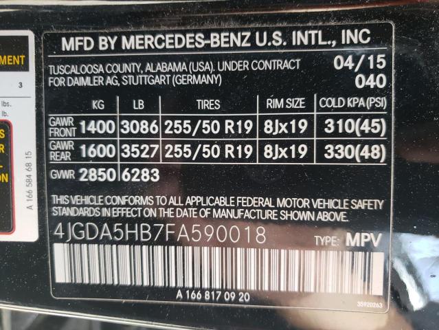 4JGDA5HB7FA590018 Mercedes-Benz Ml 350 4matic
