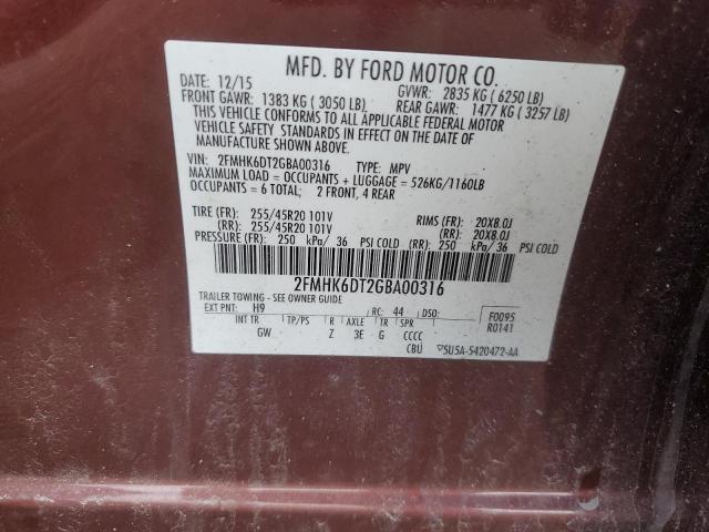 2FMHK6DT2GBA00316 Ford Flex Limited