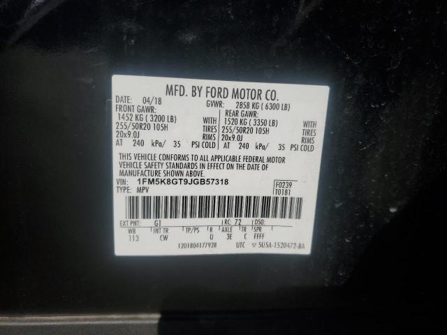 1FM5K8GT9JGB57318 Ford EXPLORER SPORT