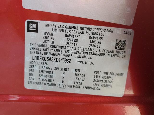 LRBFXCSA3KD146982 Buick Envision Essence